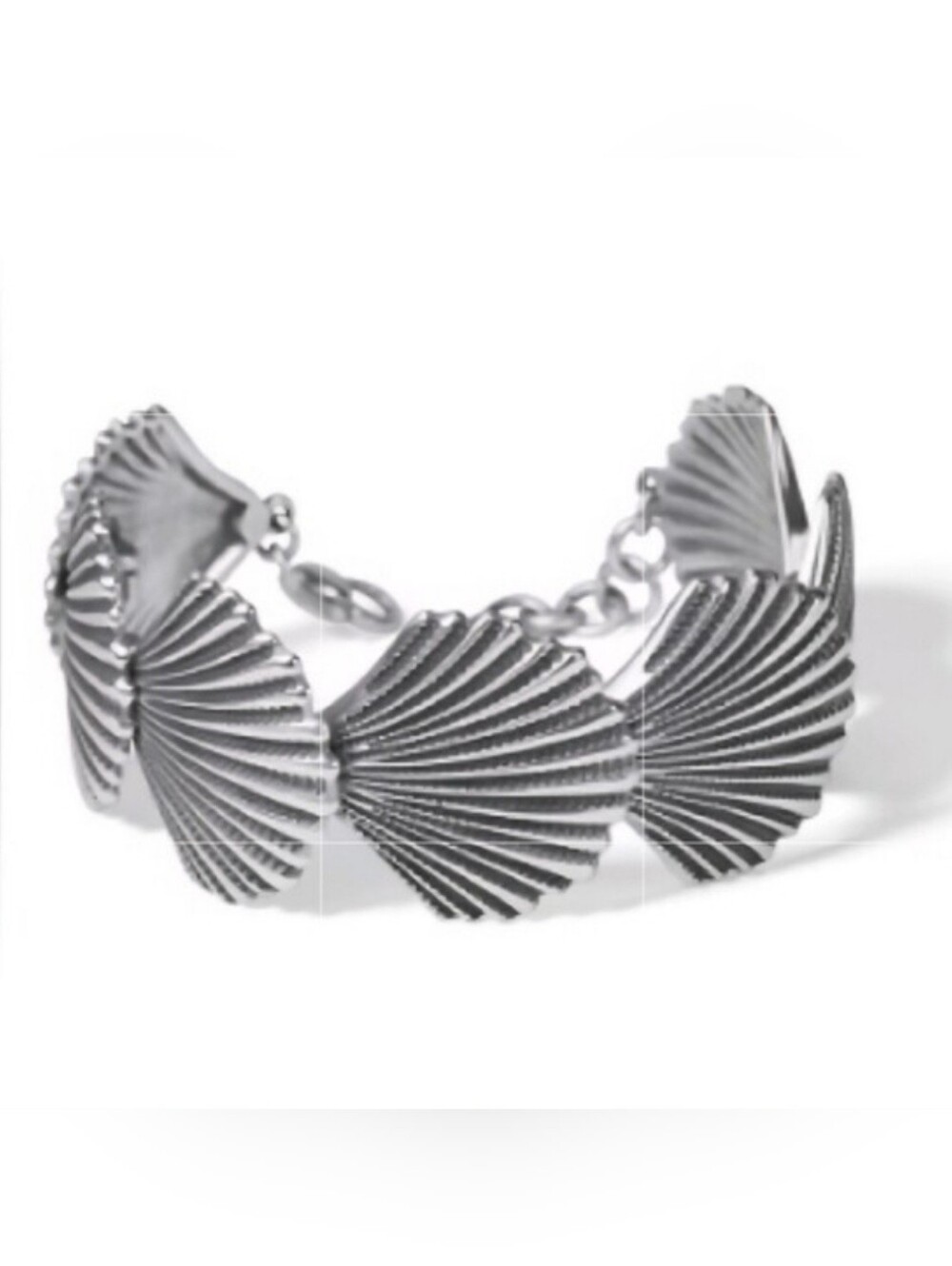 New Brighton Silver Shells Flex Cuff Bracelet, NWT